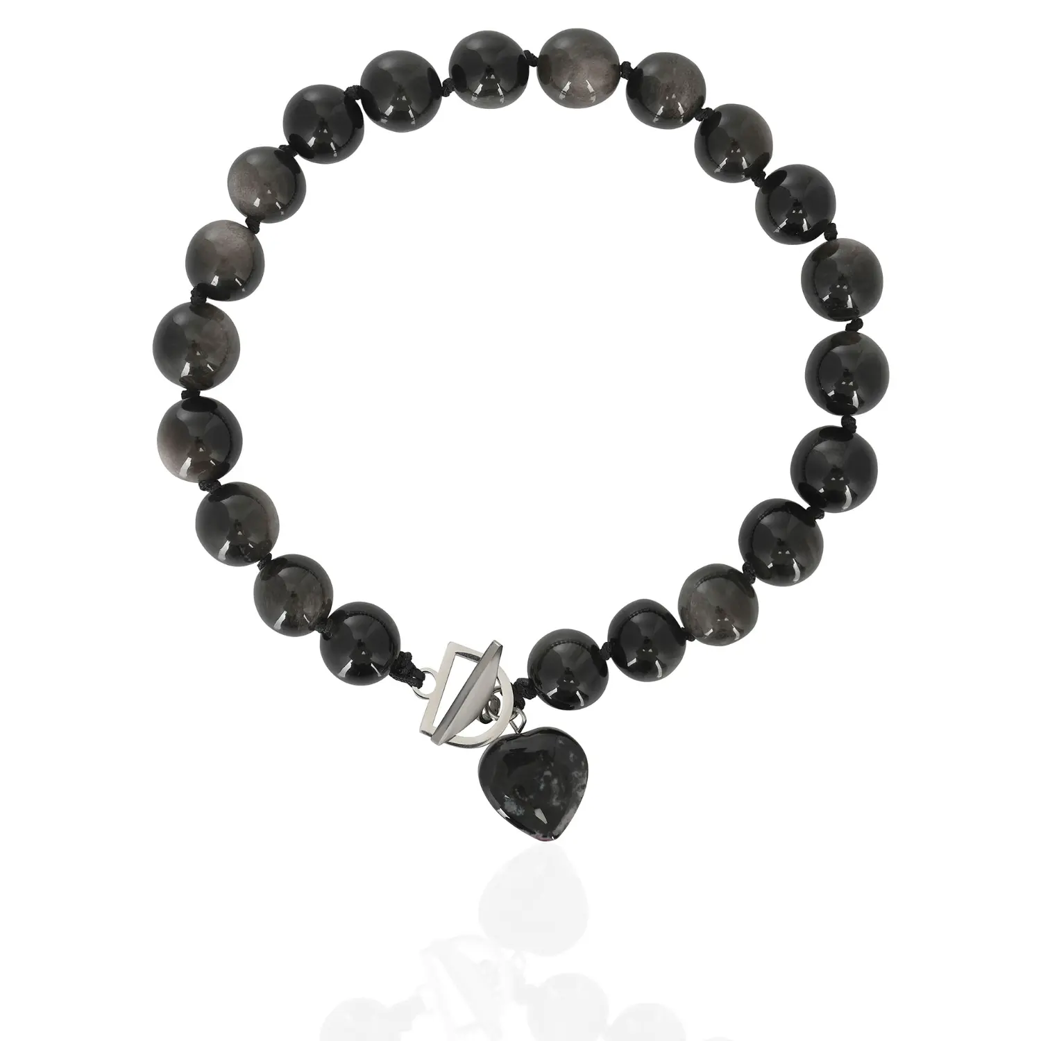 alvin-greenblack-1 Small ALVIN κολιέ με ημιπολύτιμους λίθους μαύρο με πράσινο - Image 1